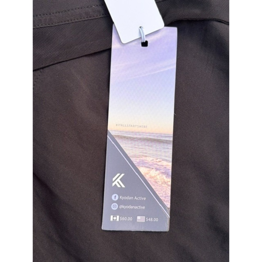 Kyodan Womens Race Mini Running Shorts Size Med Black Zipper Pockets Lined - Picture 12 of 16